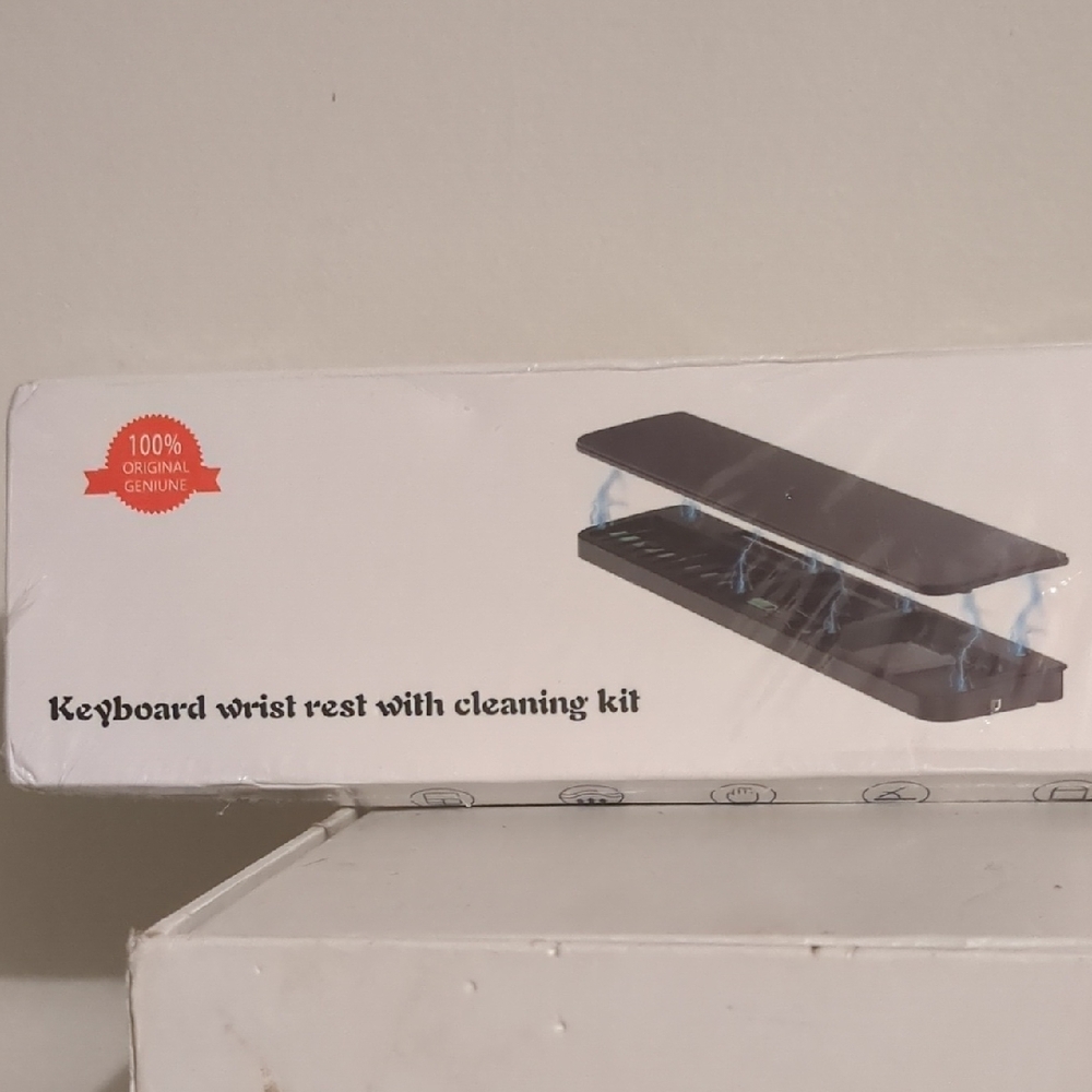 Black Keyboard Wrist Rest with Cleaning Kit